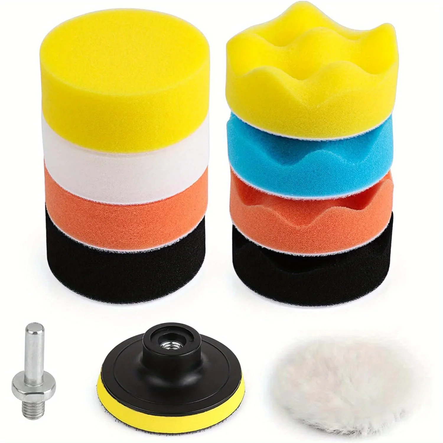 11Pcs Kit 3-Inch Buffing Pad Car Foam Drill Sponge Wool Polishing Pads Car Buffer Polisher for Sanding, Waxing, Sealing Glaze
11Pcs Kit 3-Inch Buffing Pad Car Foam Drill Sponge Wool Polishing Pads Car Buffer Polisher for Sanding, Waxing, Sealing Glaze
