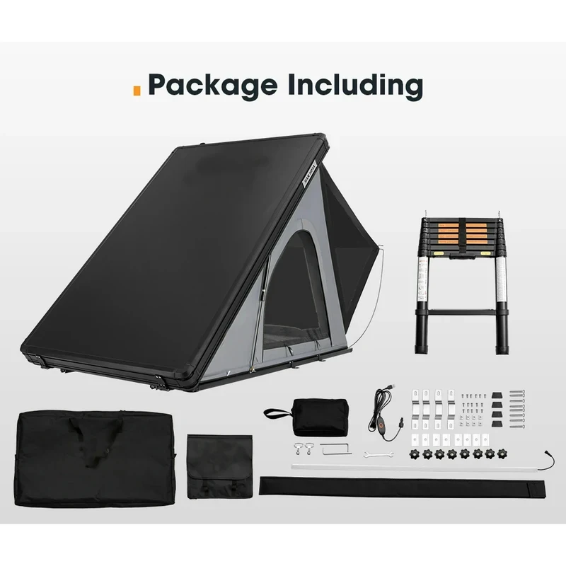 ZST Triangle Hard Shell Rooftop Tent, 4-Person Aluminum Clamshell in Black & Gray, for Car Camping
ZST Triangle Hard Shell Rooftop Tent, 4-Person Aluminum Clamshell in Black & Gray, for Car Camping