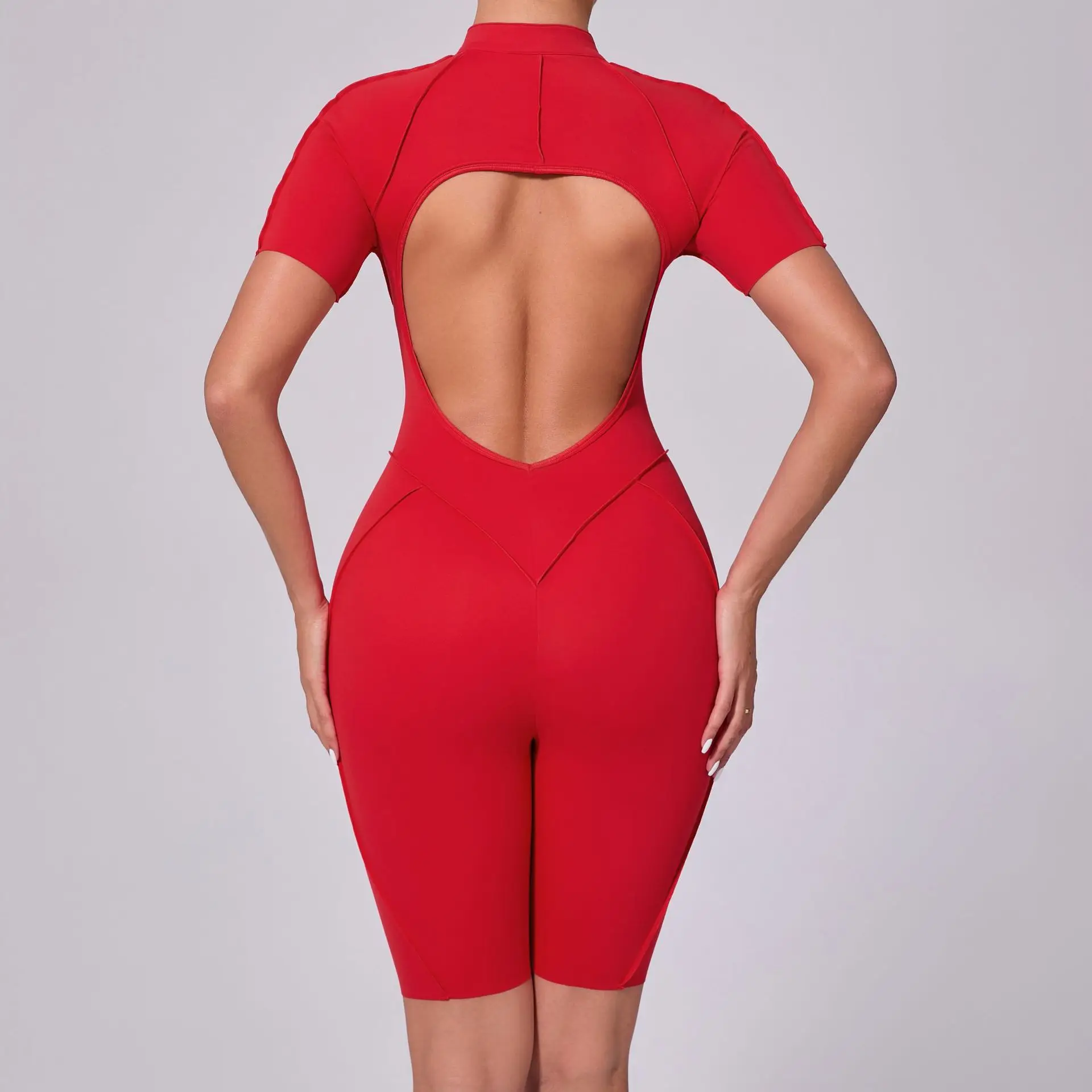 Seamless Yoga Jumpsuit Sports Fitness Hip-lifting Skinny Breathable Short-sleeved Zipper Workout Clothing Gym Bodysuit for Women
Seamless Yoga Jumpsuit Sports Fitness Hip-lifting Skinny Breathable Short-sleeved Zipper Workout Clothing Gym Bodysuit for Women