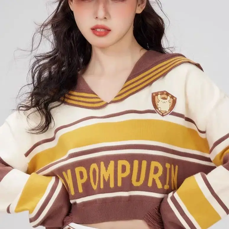 American Lazy Style Contrast Striped Shorts Knitted Sweater Women Spring Autumn Classic Versatile Retro Design Long-Sleeved Top
American Lazy Style Contrast Striped Shorts Knitted Sweater Women Spring Autumn Classic Versatile Retro Design Long-Sleeved Top