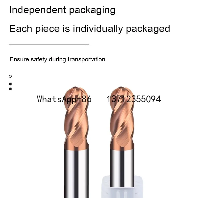 HRC60 4-Flute Ball Milling Cutter Tungsten Steel Carbide Coating CNC Mechanical Processing Center Hardened End Mill Tools
HRC60 4-Flute Ball Milling Cutter Tungsten Steel Carbide Coating CNC Mechanical Processing Center Hardened End Mill Tools