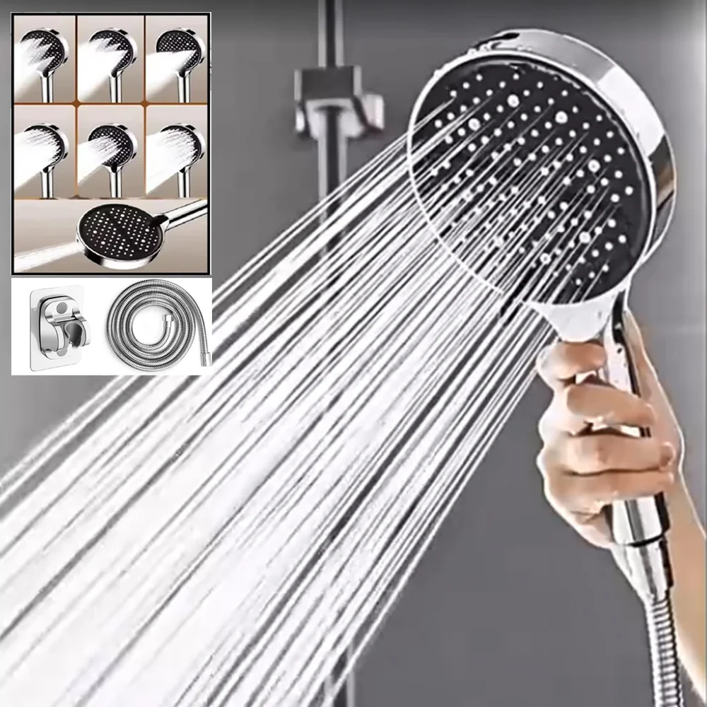 New 7 Modes Pressurized Shower Head Set High Pressure Water Saving Showerhead 14CM Big Panel Large Flow Spa Bathroom Shower Head
New 7 Modes Pressurized Shower Head Set High Pressure Water Saving Showerhead 14CM Big Panel Large Flow Spa Bathroom Shower Head