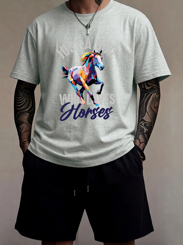 People Who Love Horses Print Daily Fashion Mens Tee Shirts Suits Cotton Basic Cool Tees Casual Summer Sweatpants Running Clothes
People Who Love Horses Print Daily Fashion Mens Tee Shirts Suits Cotton Basic Cool Tees Casual Summer Sweatpants Running Clothes