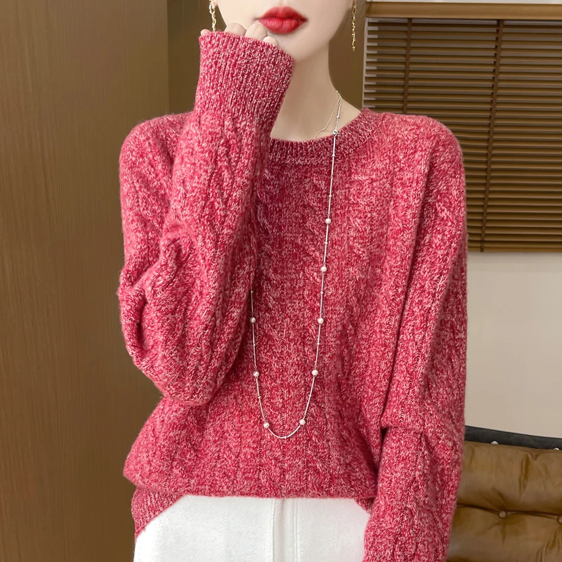 100% wool cashmere women's knitted pullover sweater O-neck solid color long sleeved sweater autumn and winter loose warm top
100% wool cashmere women's knitted pullover sweater O-neck solid color long sleeved sweater autumn and winter loose warm top