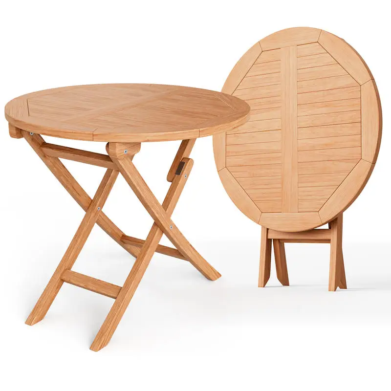 31.5 Inch Folding Patio Indonesia Teak Wood Round Coffee Table
31.5 Inch Folding Patio Indonesia Teak Wood Round Coffee Table
