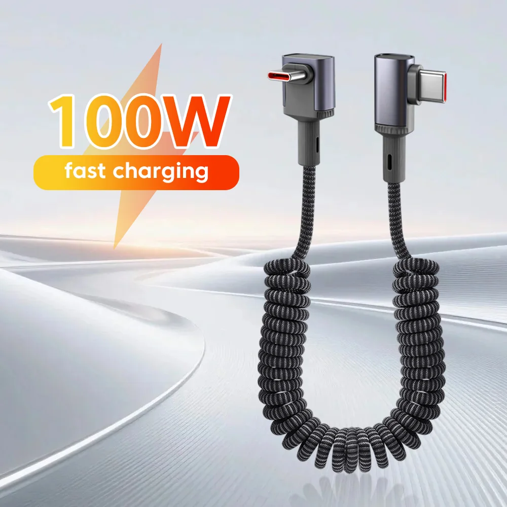 100W Elbow Car Spring Type C to Type C Cable 66W Retractable UAB A to Type C Data Cable Fast Charging for iphone 15 16 17 Huawei
100W Elbow Car Spring Type C to Type C Cable 66W Retractable UAB A to Type C Data Cable Fast Charging for iphone 15 16 17 Huawei