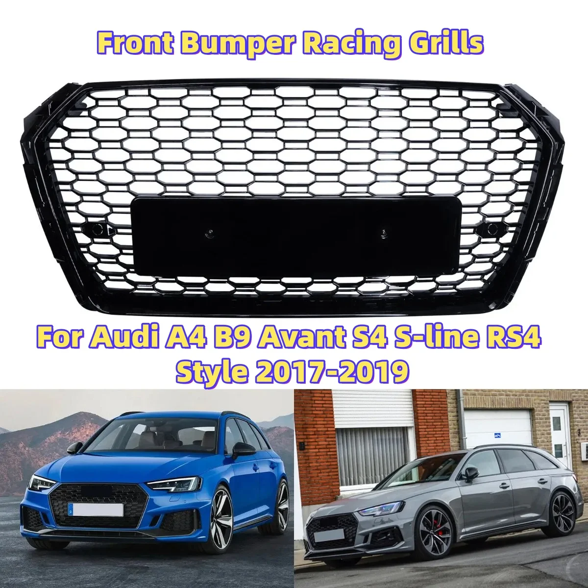 Front Bumper Honeycomb Mesh Grille For Audi A4 B9 Avant S4 S-line 2017-2019 RS4 Style Front Bumper Grille Black Grill Cover
Front Bumper Honeycomb Mesh Grille For Audi A4 B9 Avant S4 S-line 2017-2019 RS4 Style Front Bumper Grille Black Grill Cover