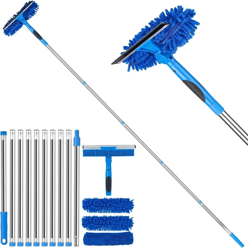 2in1 Squeegee Window Cleaner Kit 177in Extension Pole 1 Blade 3 Scrubbers Outdoor Glass Car Windshield
2in1 Squeegee Window Cleaner Kit 177in Extension Pole 1 Blade 3 Scrubbers Outdoor Glass Car Windshield