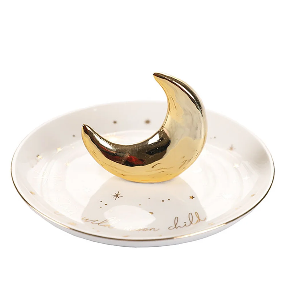 Moon Shape Star Printing White Porcelain Jewelry Display Tray Ceramic Dish Retro Elegant Environmental Safety Food Grade High
Moon Shape Star Printing White Porcelain Jewelry Display Tray Ceramic Dish Retro Elegant Environmental Safety Food Grade High