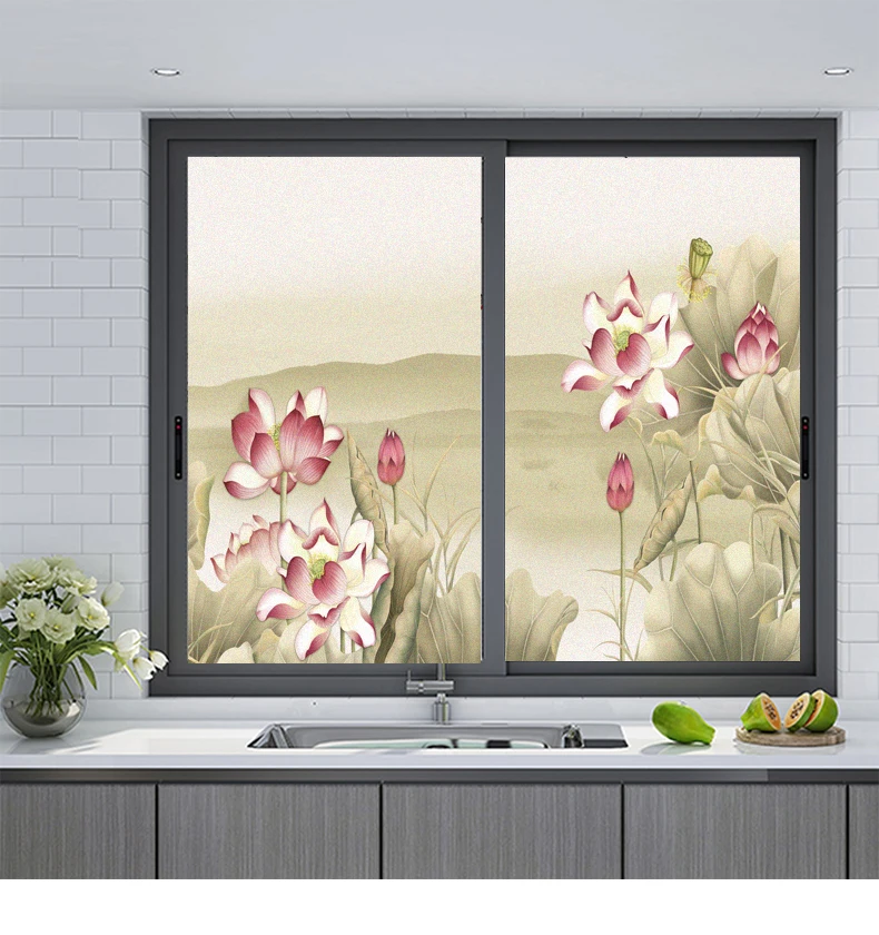 Water Lily Pattern Privacy Windows Film Window Stickers No Glue Static Cling Frosted Windows Film for Home
Water Lily Pattern Privacy Windows Film Window Stickers No Glue Static Cling Frosted Windows Film for Home