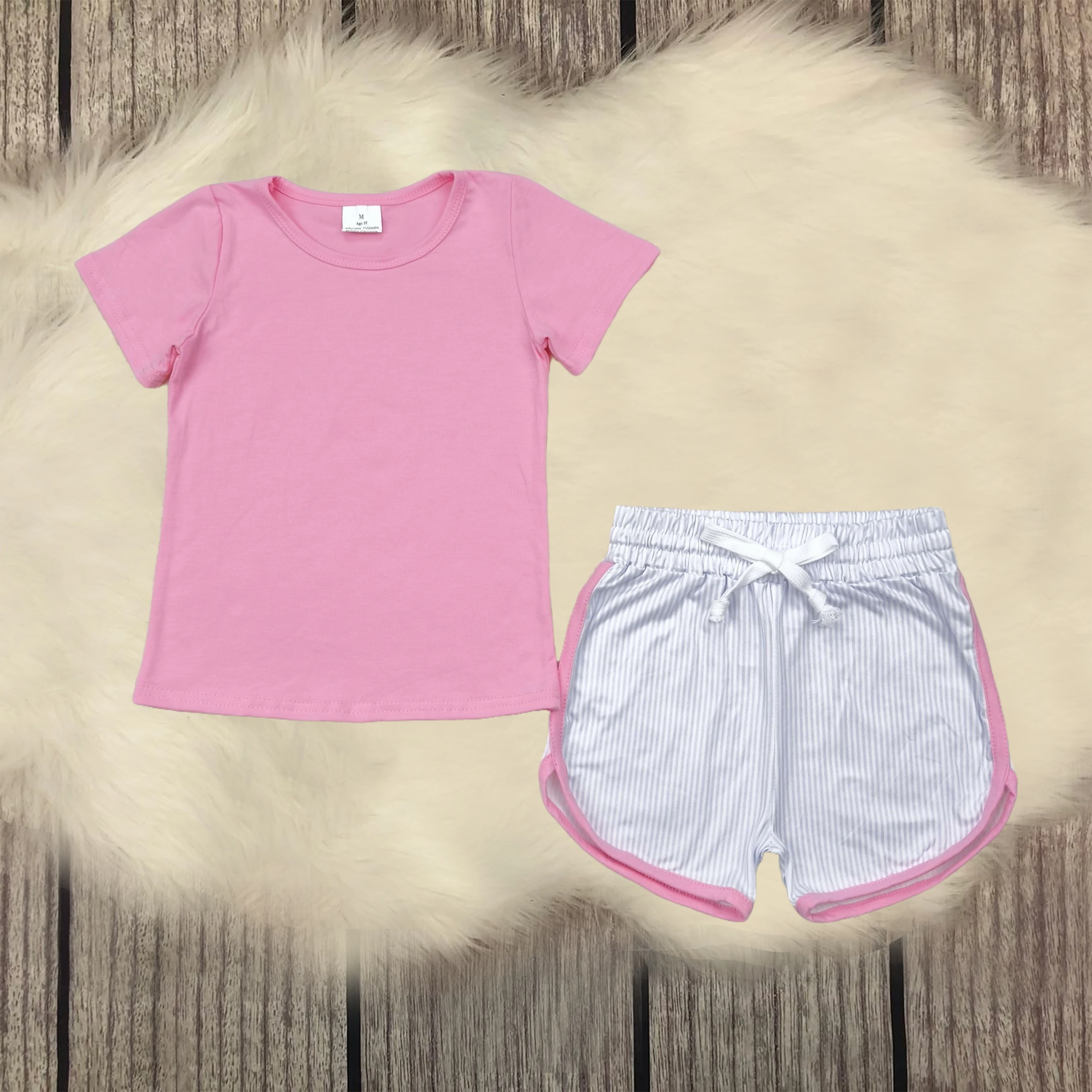 Wholesale Baby Girls Pink Short Sleeves Top Stripes Shorts Clothes Sets Infant Summer Toddler Kids Children Boutique Outfit
Wholesale Baby Girls Pink Short Sleeves Top Stripes Shorts Clothes Sets Infant Summer Toddler Kids Children Boutique Outfit