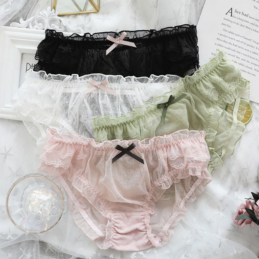 Women Seamless Transparent Underpants Lace Bow Briefs Lingerie Underwear Mesh Panties
Women Seamless Transparent Underpants Lace Bow Briefs Lingerie Underwear Mesh Panties