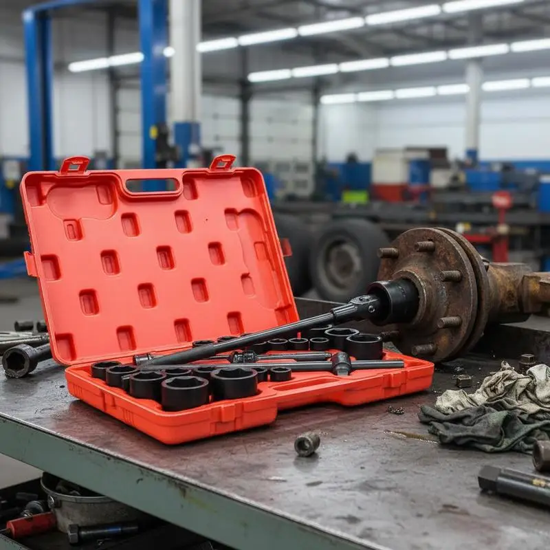 Heavy Duty Drive Socket Tool Kit 27 Pieces SAE 7/8" to 2" Metric 22mm to 50mm For Automobile Maintenance Mechanical Repair Construction Engineering 6 Point Cr-V Alloy Steel Extension Bars Ratchet Handle Storage Case 3/4" Drive Size
Heavy Duty Drive Socket Tool Kit 27 Pieces SAE 7/8" to 2" Metric 22mm to 50mm For Automobile Maintenance Mechanical Repair Construction Engineering 6 Point Cr-V Alloy Steel Extension Bars Ratchet Handle Storage Case 3/4" Drive Size