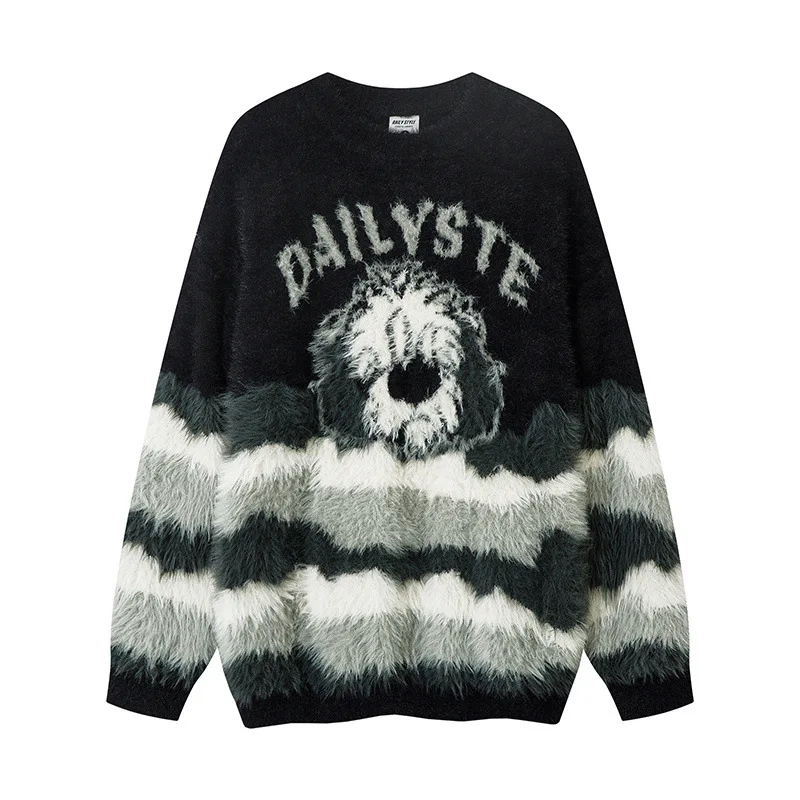 Hip Hop Streetwear Autumn Winter Round Neck Sweater Men Contrast Color Thick Warm Knitted Sweater Women Oversized Lovers Sweater
Hip Hop Streetwear Autumn Winter Round Neck Sweater Men Contrast Color Thick Warm Knitted Sweater Women Oversized Lovers Sweater