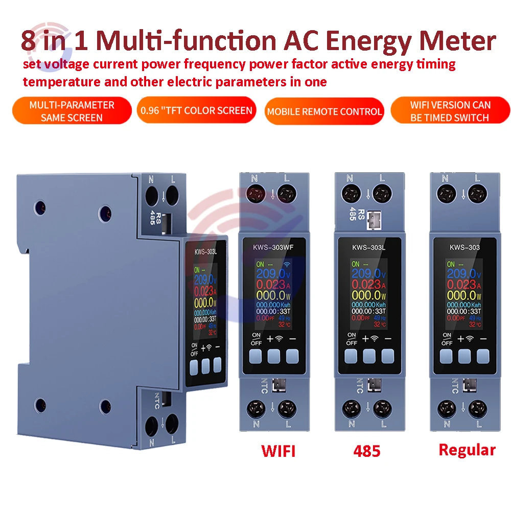 KWS-303 Voltage Current Power Energy Meter AC 85~290V 40A Timer Relay Remote Control Switch WIFI Circuit Breaker Meter
KWS-303 Voltage Current Power Energy Meter AC 85~290V 40A Timer Relay Remote Control Switch WIFI Circuit Breaker Meter