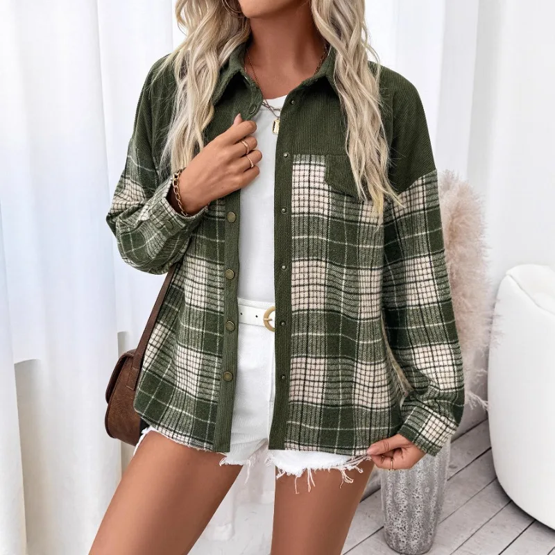 Women's Women's Long Sleeve Top Winter New Checkered Color Block Shirt Jacket
Women's Women's Long Sleeve Top Winter New Checkered Color Block Shirt Jacket