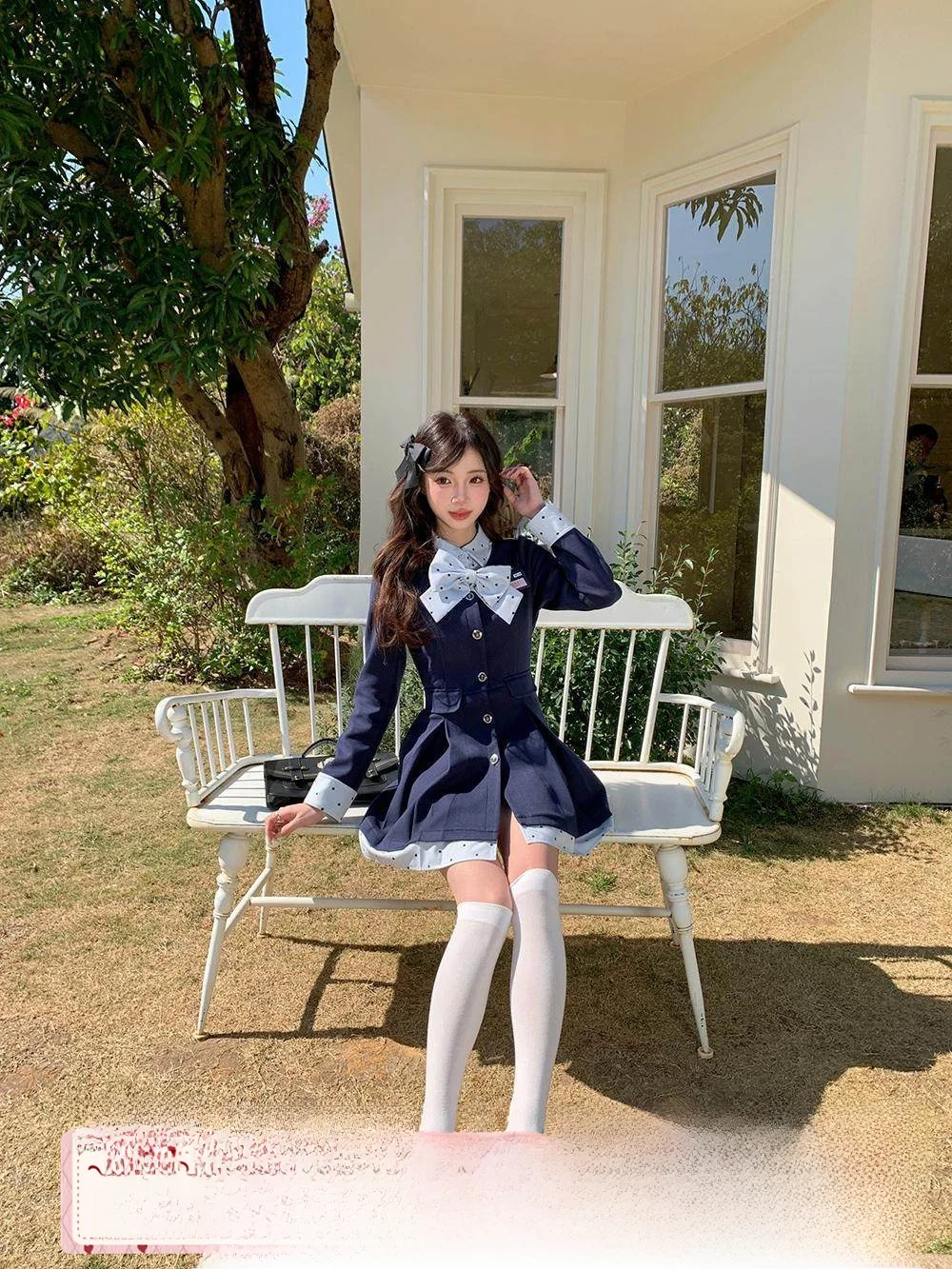 Academy Sle Long Sve Bla Polka Dot Bow Knot ort Skirt Dr Women's Spring Faionable Preppy Feel Dr Polyester V...
Academy Sle Long Sve Bla Polka Dot Bow Knot ort Skirt Dr Women's Spring Faionable Preppy Feel Dr Polyester V...