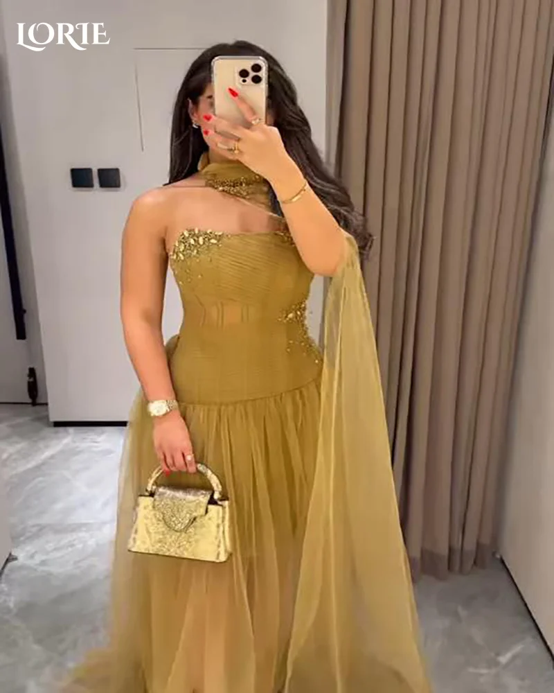 LORIE Sequins A-line Evening Dresses Saudi Tulle Strapless Backless Princess Prom Dress Ball Arabia Dubai Party Gown Customized
LORIE Sequins A-line Evening Dresses Saudi Tulle Strapless Backless Princess Prom Dress Ball Arabia Dubai Party Gown Customized