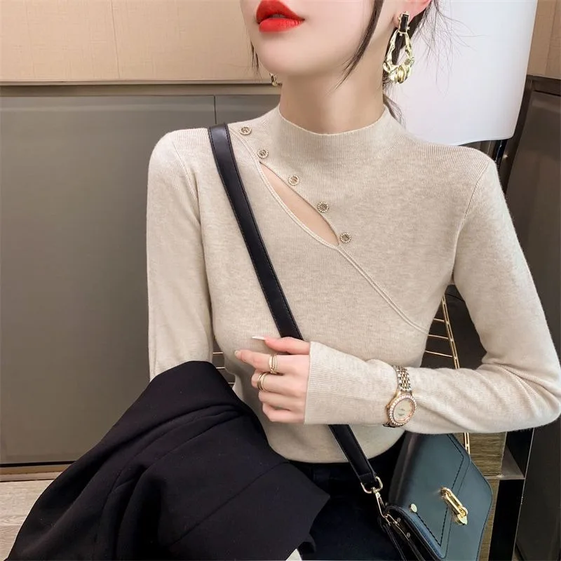 Autumn Winter Half High Collar Pullovers Fashion Hollow Out Sweater Women Korean Solid Color Knit Tops Slim Fit Clothes 28524
Autumn Winter Half High Collar Pullovers Fashion Hollow Out Sweater Women Korean Solid Color Knit Tops Slim Fit Clothes 28524