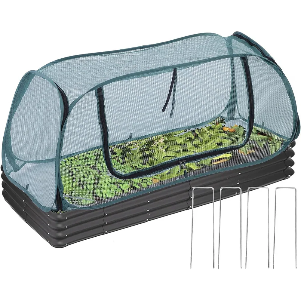 Garden Cover for Raised Beds with PVC Panels and Mesh Sides Protect Plants from Cold Weather and Support Growth
Garden Cover for Raised Beds with PVC Panels and Mesh Sides Protect Plants from Cold Weather and Support Growth