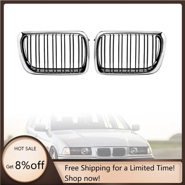 96-99 Front Bumper Grille ABS Gloss Black Matte Chrome Kidney Double Slat for E36 Auto Replacement
96-99 Front Bumper Grille ABS Gloss Black Matte Chrome Kidney Double Slat for E36 Auto Replacement
