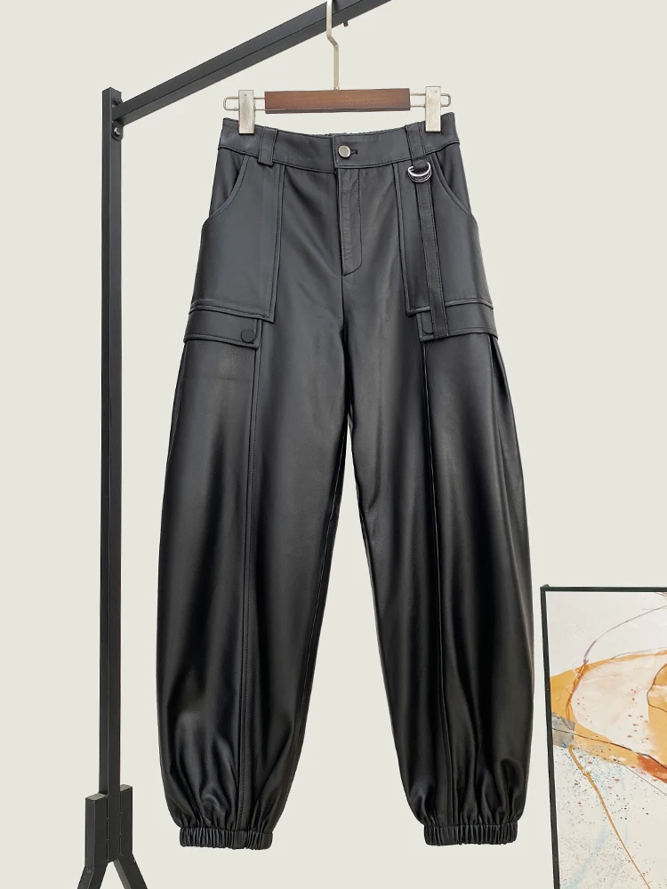 Winter New Genuine Leather Pants Women's Loose High Waist Sheepskin Cropped Casual Fashion
Winter New Genuine Leather Pants Women's Loose High Waist Sheepskin Cropped Casual Fashion