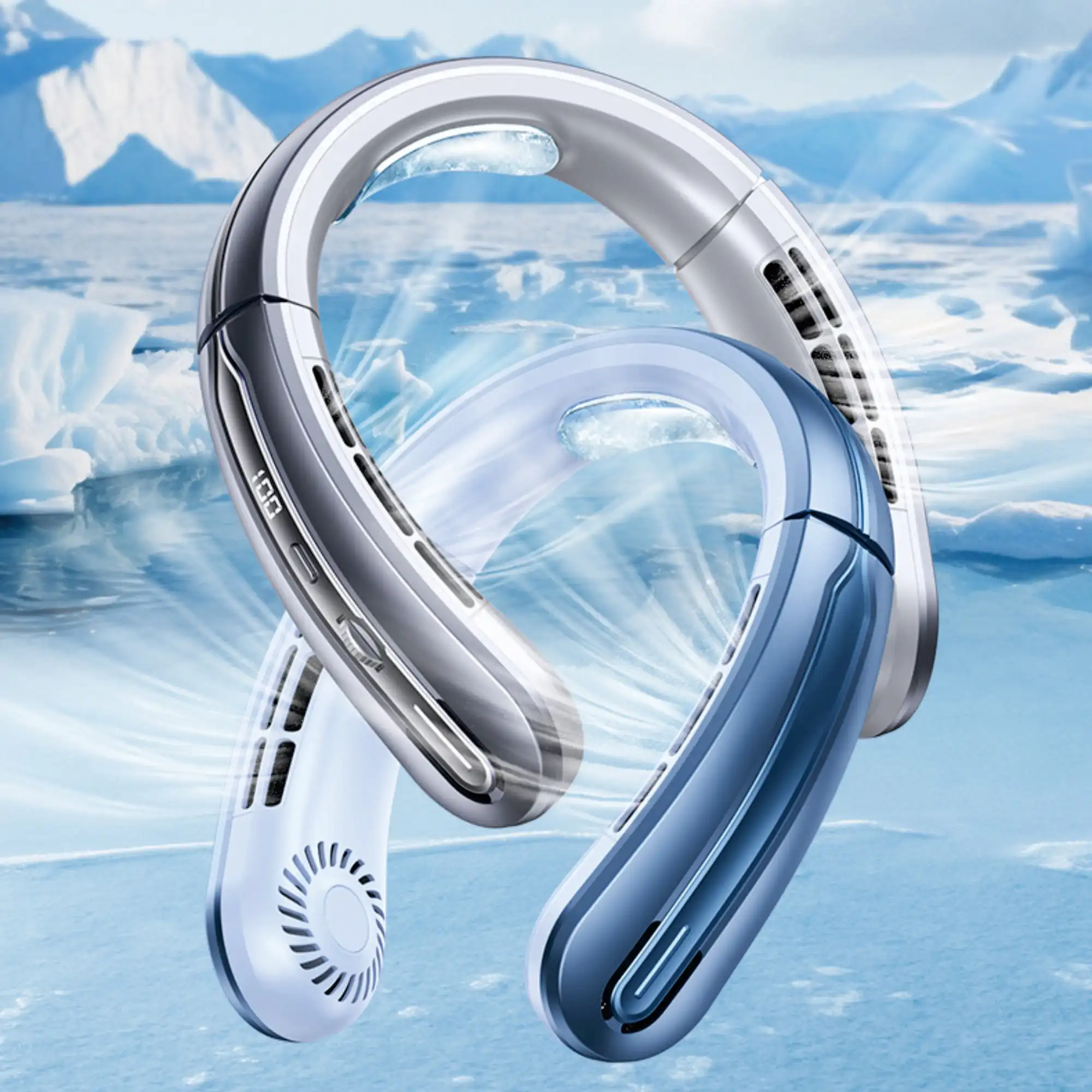 100 speed hanging neck fan, lightweight portable neck fan, mini bladeless fan, USB rechargeable silent wearable fan, air cooler
100 speed hanging neck fan, lightweight portable neck fan, mini bladeless fan, USB rechargeable silent wearable fan, air cooler