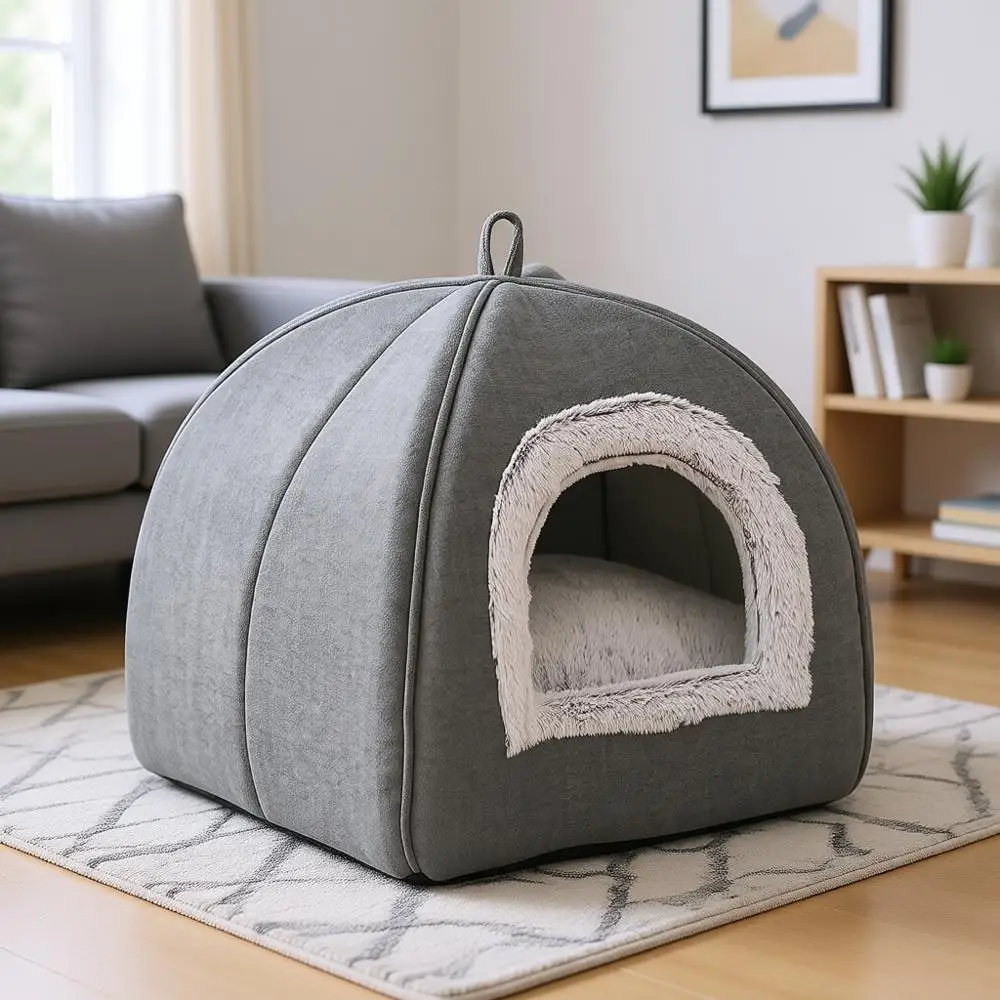 Cat Bed Cave - Soft and Warm House Tent Bed for Indoor Cats, Kittens, and Small Pets, Foldable, Washable, Removable Cushioned, A
Cat Bed Cave - Soft and Warm House Tent Bed for Indoor Cats, Kittens, and Small Pets, Foldable, Washable, Removable Cushioned, A
