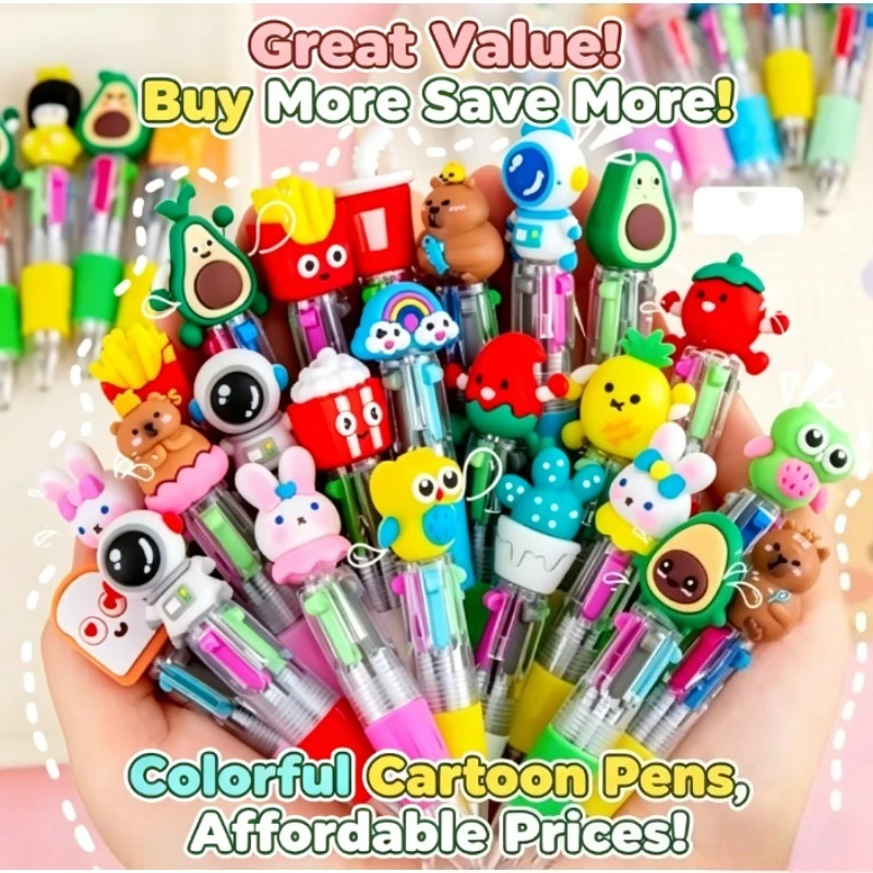 10-30Pcs Cute Cartoon Mini Four-Color Ballpoint Pen Student Stationery Gift Prize Cartoon Head Design Multicolor round Pen
10-30Pcs Cute Cartoon Mini Four-Color Ballpoint Pen Student Stationery Gift Prize Cartoon Head Design Multicolor round Pen