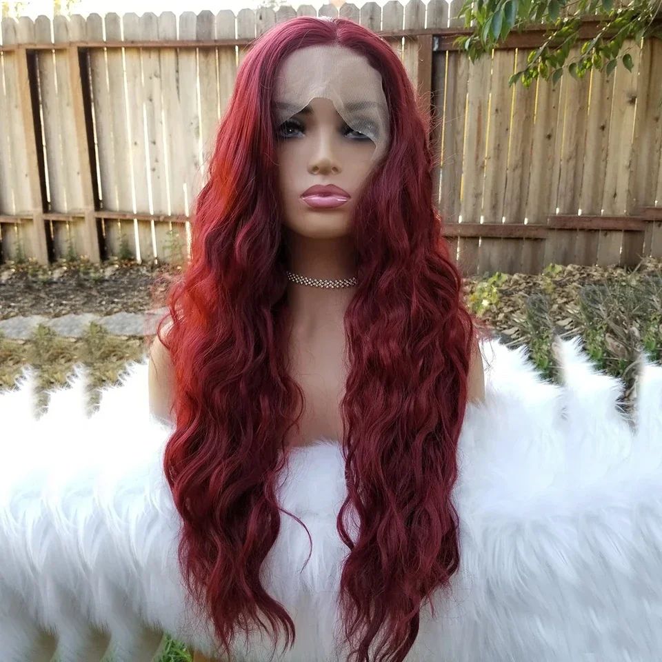 QW Synthetic Hair Burgundy Red Deep Wave Soft 13X4 Lace Front Wig For Women Hair Heat Resistant Fiber Cosplay Daily
QW Synthetic Hair Burgundy Red Deep Wave Soft 13X4 Lace Front Wig For Women Hair Heat Resistant Fiber Cosplay Daily
