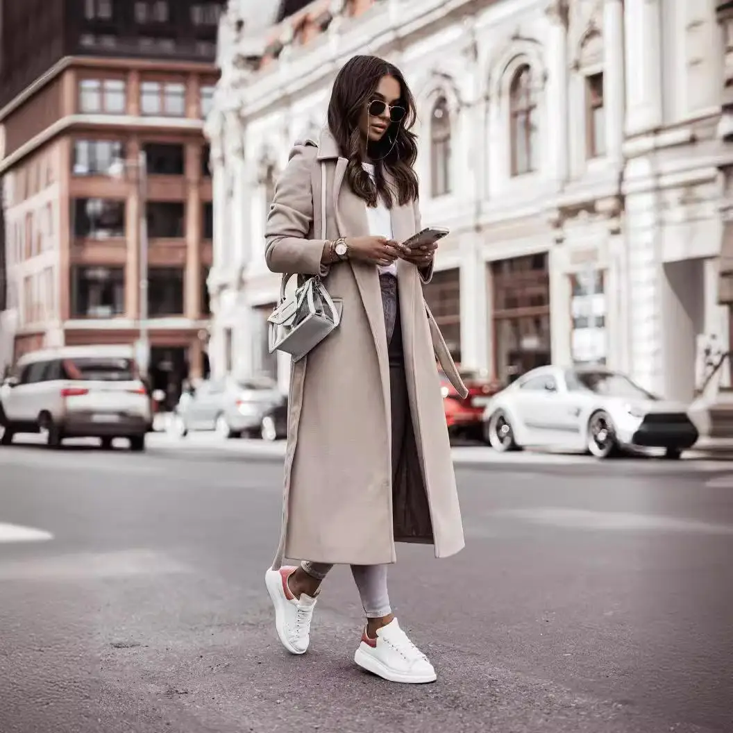 Long Woolen Coats with Collars And Straps for Women Commute Sle Spring Season Polyester Fiber 00% Regular Sve pe
Long Woolen Coats with Collars And Straps for Women Commute Sle Spring Season Polyester Fiber 00% Regular Sve pe