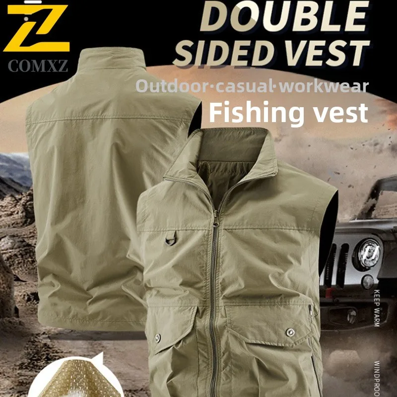 COMXZ Men Tactical Outdoor Utility Vest Multi-Pocket Workwear Sleeveless Coat Breathable Mesh Camping Fishing Photography Jacket
COMXZ Men Tactical Outdoor Utility Vest Multi-Pocket Workwear Sleeveless Coat Breathable Mesh Camping Fishing Photography Jacket