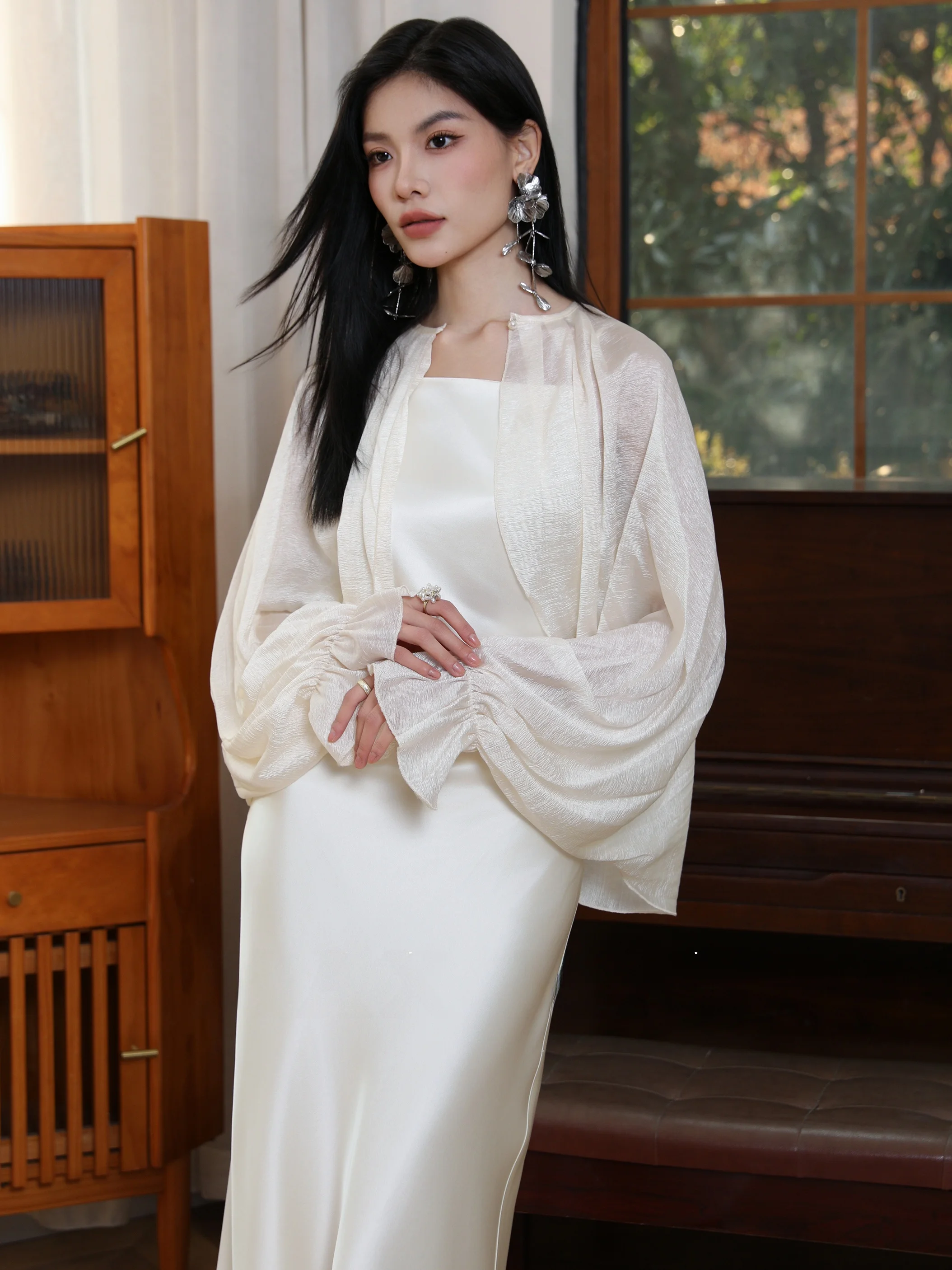 MAXMAY Acetate Long Sleeve Thin Cardigan Women's Korean Style Spring Summer Shawl Top Gentle Beautiful Small Outerwear
MAXMAY Acetate Long Sleeve Thin Cardigan Women's Korean Style Spring Summer Shawl Top Gentle Beautiful Small Outerwear