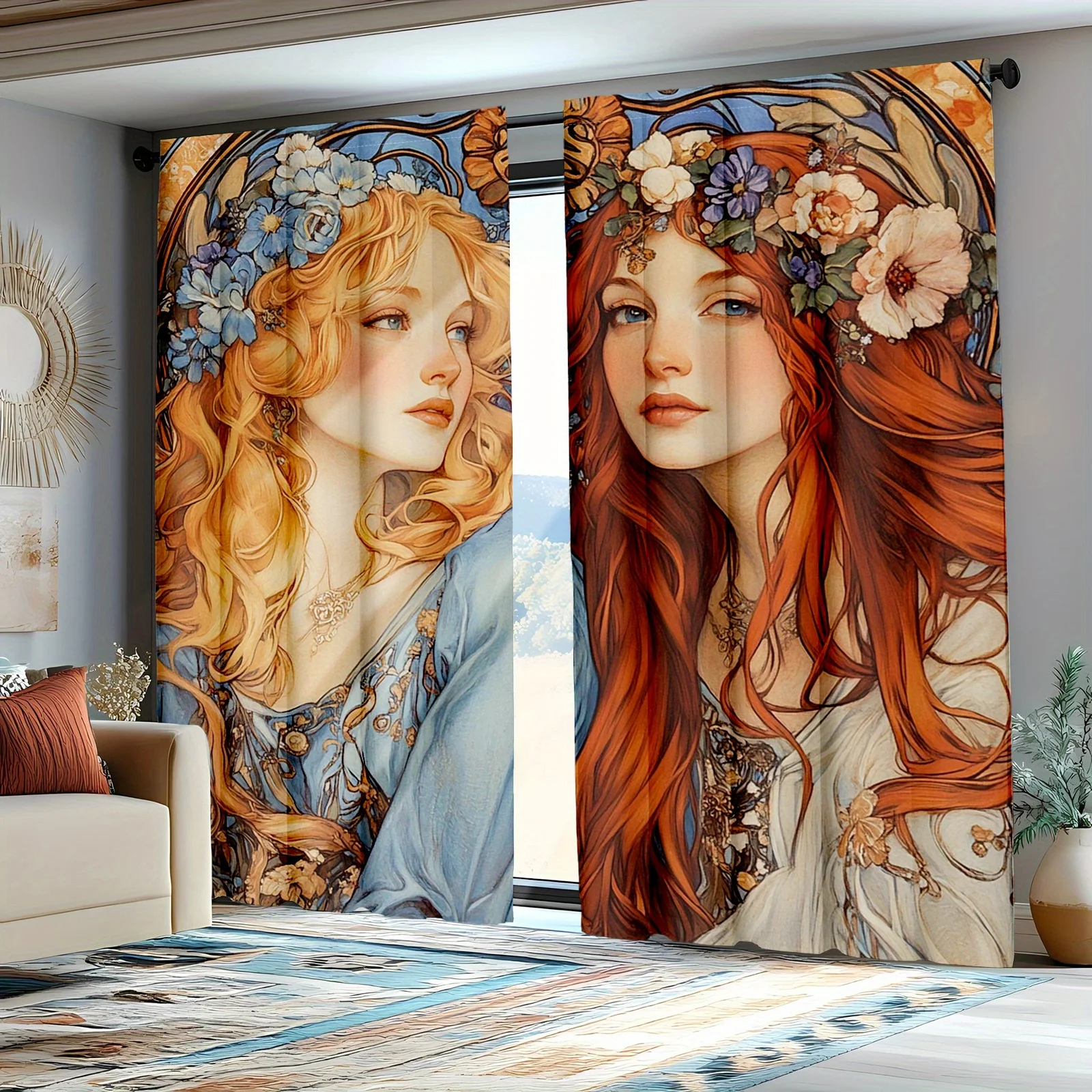 Художественные женские шторы с цветочным портретом, художественные оконные шторы, винтажный дизайн, домашний декор, элегантная тема для гостиной
Художественные женские шторы с цветочным портретом, художественные оконные шторы, винтажный дизайн, домашний декор, элегантная тема для гостиной