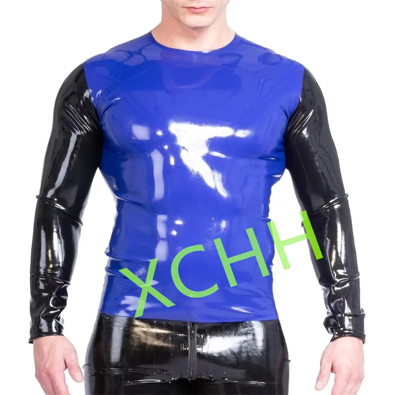 Handmade Mens Latex Rubber Gummi Tops Shirt Black with Blue Halloween Cosplay Costumes
Handmade Mens Latex Rubber Gummi Tops Shirt Black with Blue Halloween Cosplay Costumes
