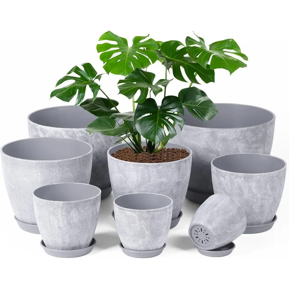 Set o 8 Plastic Planter, 10/9/8/7.5/6.5/5.7/5/4inch Plastic Planter, lower Pot Indoor Decorative Large Plant Pot, Plant Pots Ind
Set o 8 Plastic Planter, 10/9/8/7.5/6.5/5.7/5/4inch Plastic Planter, lower Pot Indoor Decorative Large Plant Pot, Plant Pots Ind