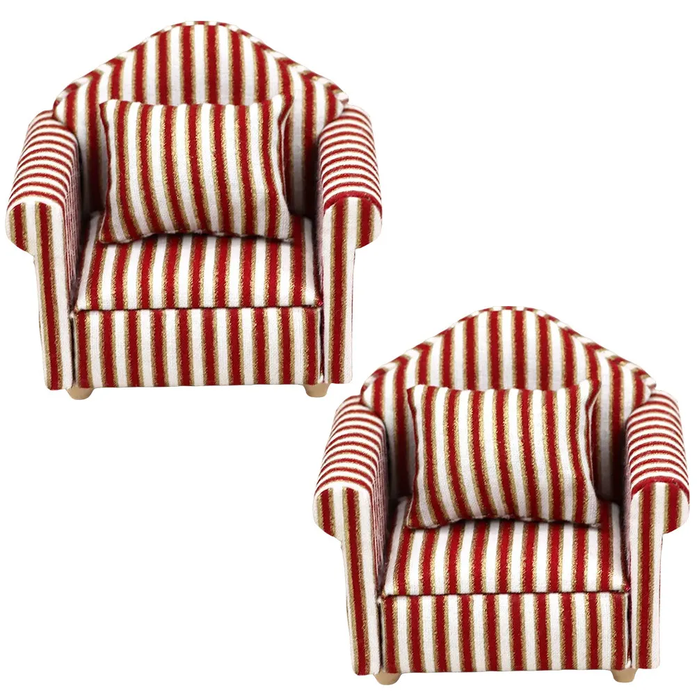 2 Sets Mini House Sofa Stripy Cloth Accessories for Dollhouse Living Room Layout Decoration Lifelike Miniature Furniture
2 Sets Mini House Sofa Stripy Cloth Accessories for Dollhouse Living Room Layout Decoration Lifelike Miniature Furniture