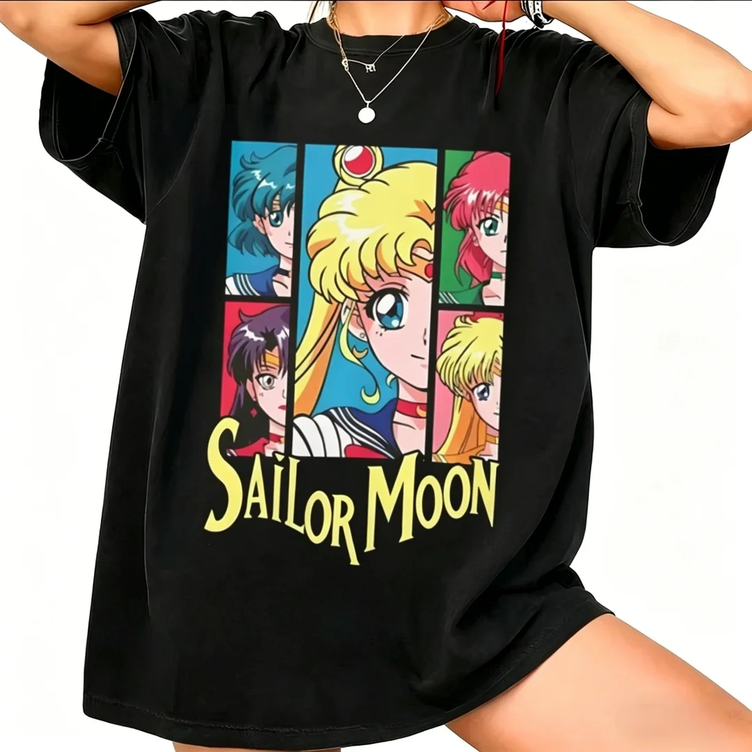 2026 Summer Hot Sale Sailor Moon T-shirt Women's Anime Print T Shirt Casual Harajuku Short Sleeve Tops Y2K Aesthetic Streetwear
2026 Summer Hot Sale Sailor Moon T-shirt Women's Anime Print T Shirt Casual Harajuku Short Sleeve Tops Y2K Aesthetic Streetwear