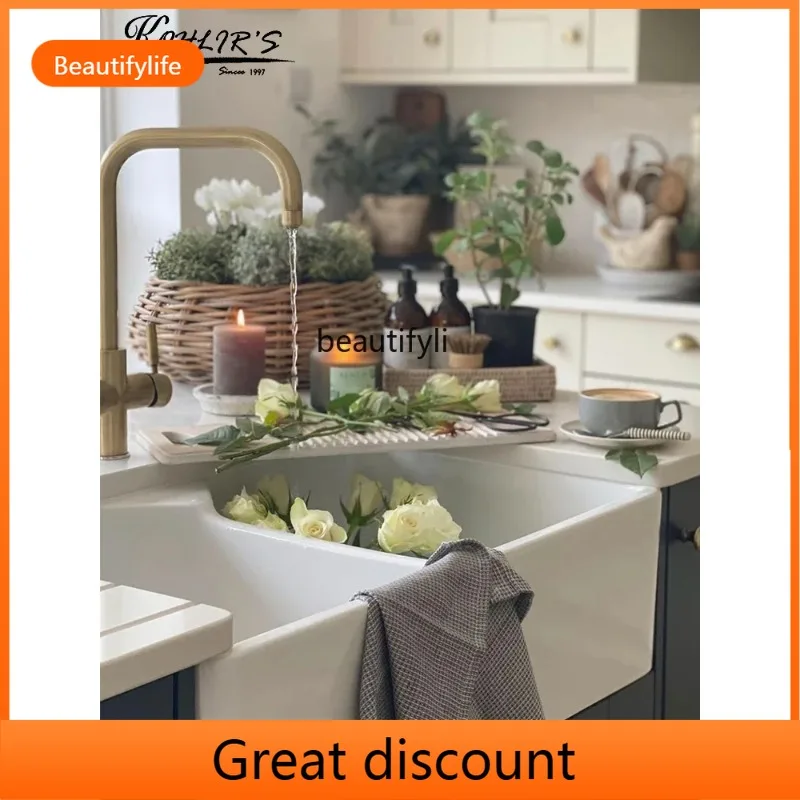 QQ45 American-Style Double-Slot Open Kitchen Semi-Embedded Ceramic Sink Large Washing Basin
QQ45 American-Style Double-Slot Open Kitchen Semi-Embedded Ceramic Sink Large Washing Basin