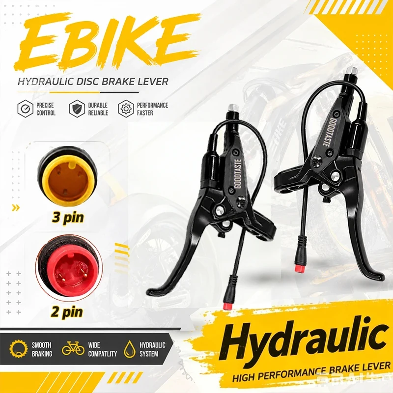 Ebike Hydraulic Brake Lever 2 Pin 3 Pin Power Off Bicycle Hydraulic Brake Handle With Sensor Disc for Electric Scooter E Bike
Ebike Hydraulic Brake Lever 2 Pin 3 Pin Power Off Bicycle Hydraulic Brake Handle With Sensor Disc for Electric Scooter E Bike