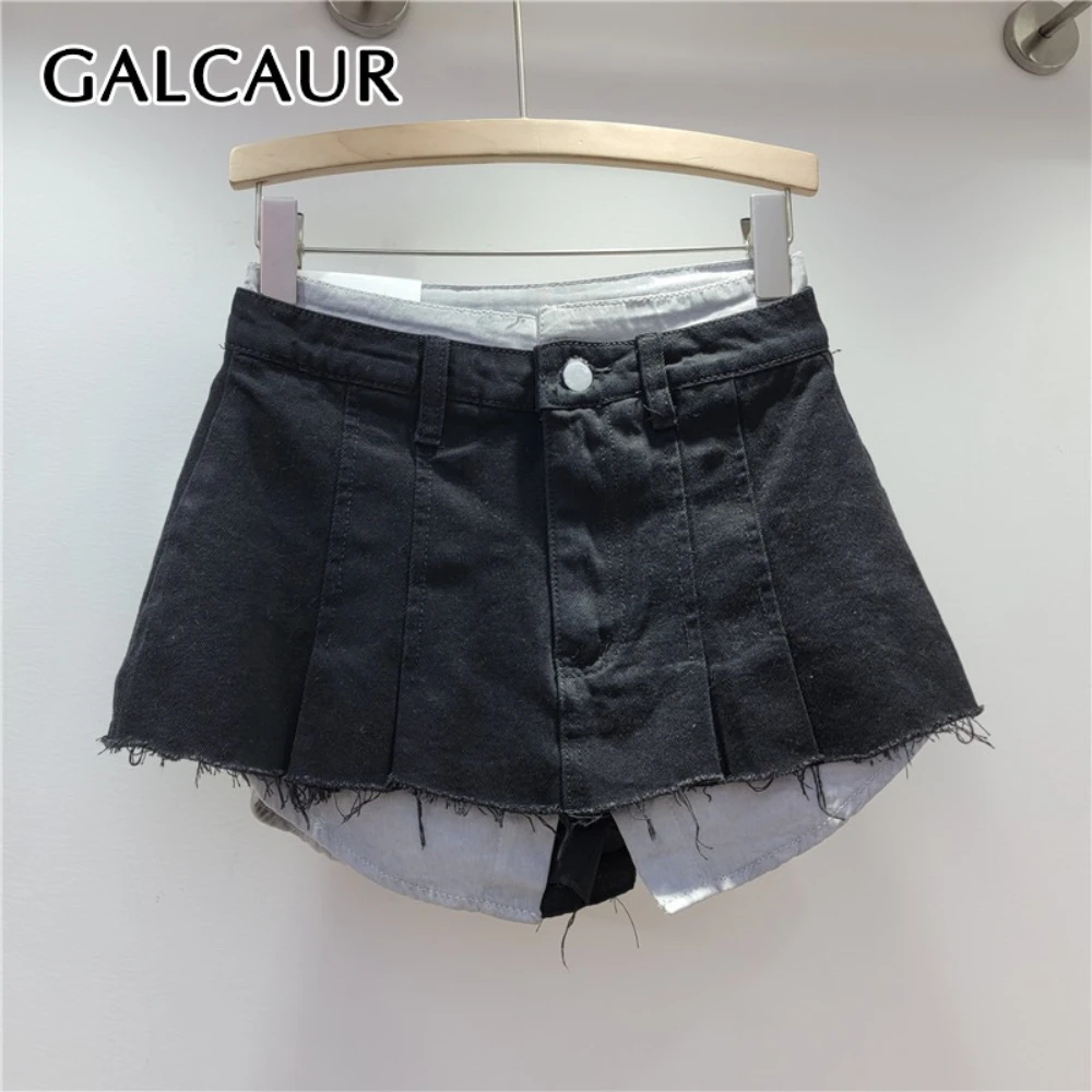 GALCAUR черные джинсовые лоскутные женские юбки с необработанными краями, свободные универсальные искусственные двухсекционные лоскутные женские юбки на одной пуговице, новинка
GALCAUR черные джинсовые лоскутные женские юбки с необработанными краями, свободные универсальные искусственные двухсекционные лоскутные женские юбки на одной пуговице, новинка