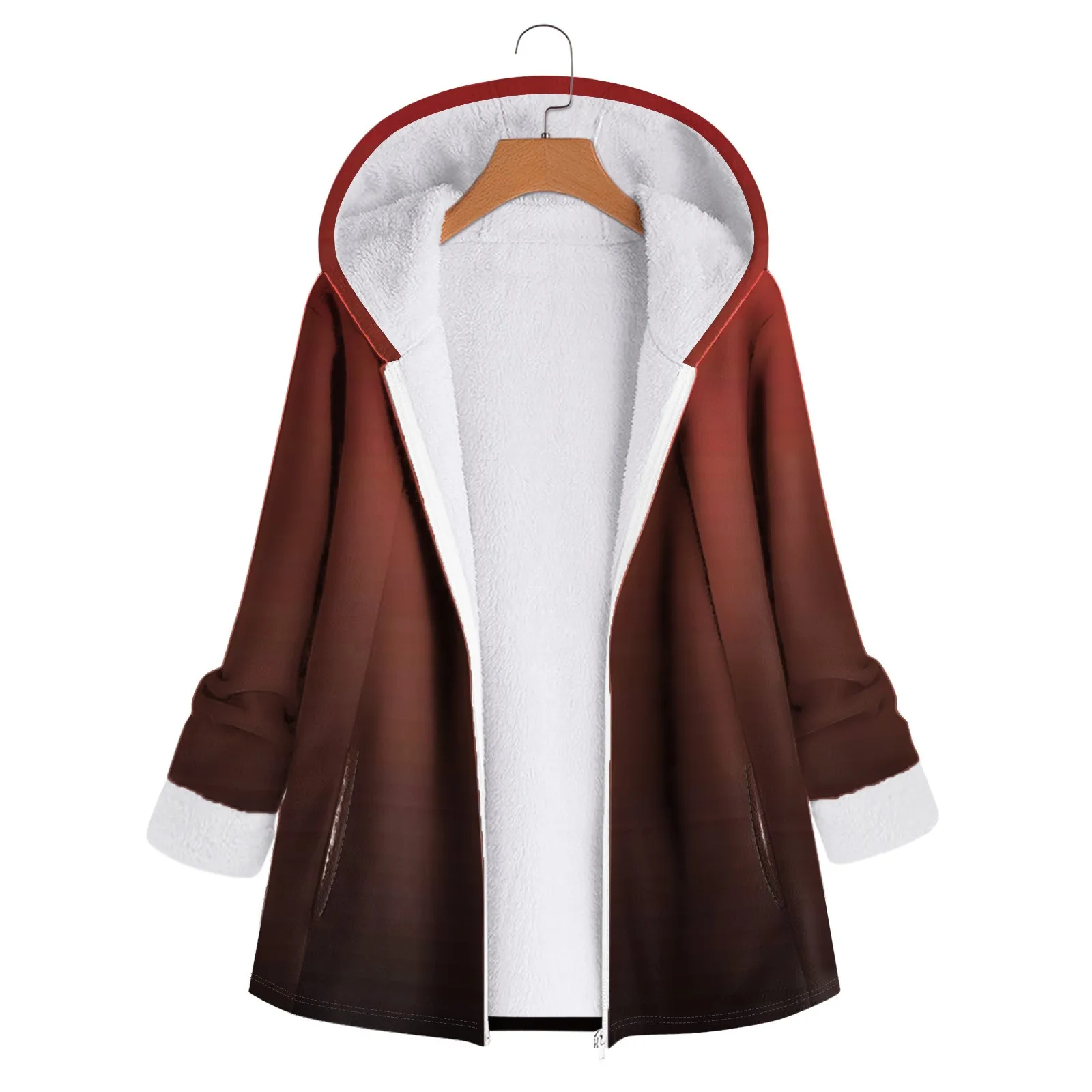 Autumn And Winter Casual Jacket Coats Fleece Warm Prints Stitching Cardigan Gradient Color Printing Hooded Loose Casual Overcoat
Autumn And Winter Casual Jacket Coats Fleece Warm Prints Stitching Cardigan Gradient Color Printing Hooded Loose Casual Overcoat
