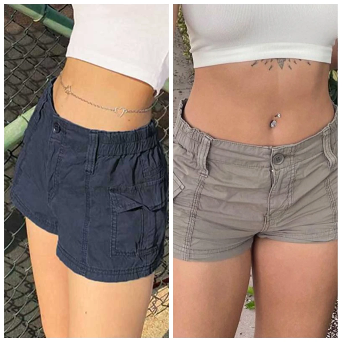 Cargo Shorts Low Cut Pocket Joggers Denim Short Pants Bottoms Slim Fitted Retro Grunge Girls Streetwear
Cargo Shorts Low Cut Pocket Joggers Denim Short Pants Bottoms Slim Fitted Retro Grunge Girls Streetwear