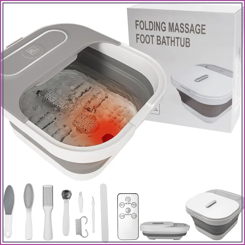 Collapsible Foot Spa Bath with Heat, Massage, Bubbles & Red Light
Collapsible Foot Spa Bath with Heat, Massage, Bubbles & Red Light