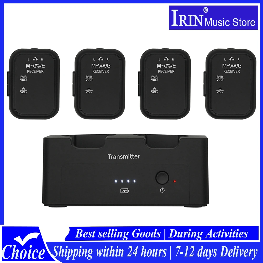 M-VAVE WP-12 Wireless In-Ear Monitor System, 2.4GHz, Ultra-Low Latency Monitoring, Rechargeable 24H Battery for Live Stage
M-VAVE WP-12 Wireless In-Ear Monitor System, 2.4GHz, Ultra-Low Latency Monitoring, Rechargeable 24H Battery for Live Stage