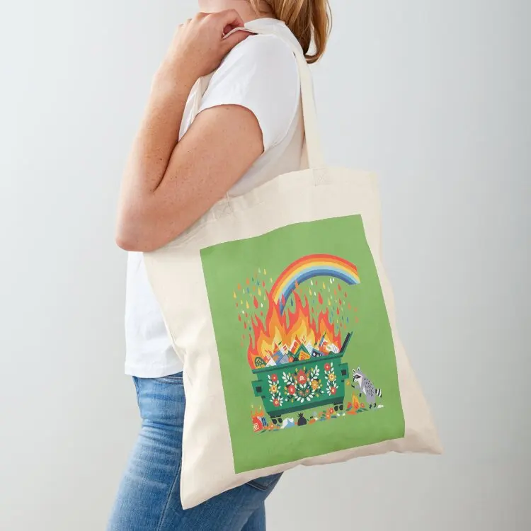 Ricky the Flame Throwing Raccoon Adds Fuel to the Rainbow Dumpster Fire - Scandinavian Folk Art by heidiannemorris Tote Bag
Ricky the Flame Throwing Raccoon Adds Fuel to the Rainbow Dumpster Fire - Scandinavian Folk Art by heidiannemorris Tote Bag