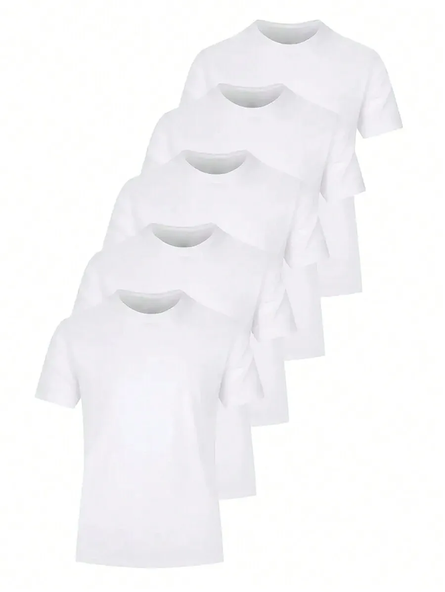 5 Pack Mens Casual Solid Color Round Neck Short Sleeve T-Shirt Summer
5 Pack Mens Casual Solid Color Round Neck Short Sleeve T-Shirt Summer