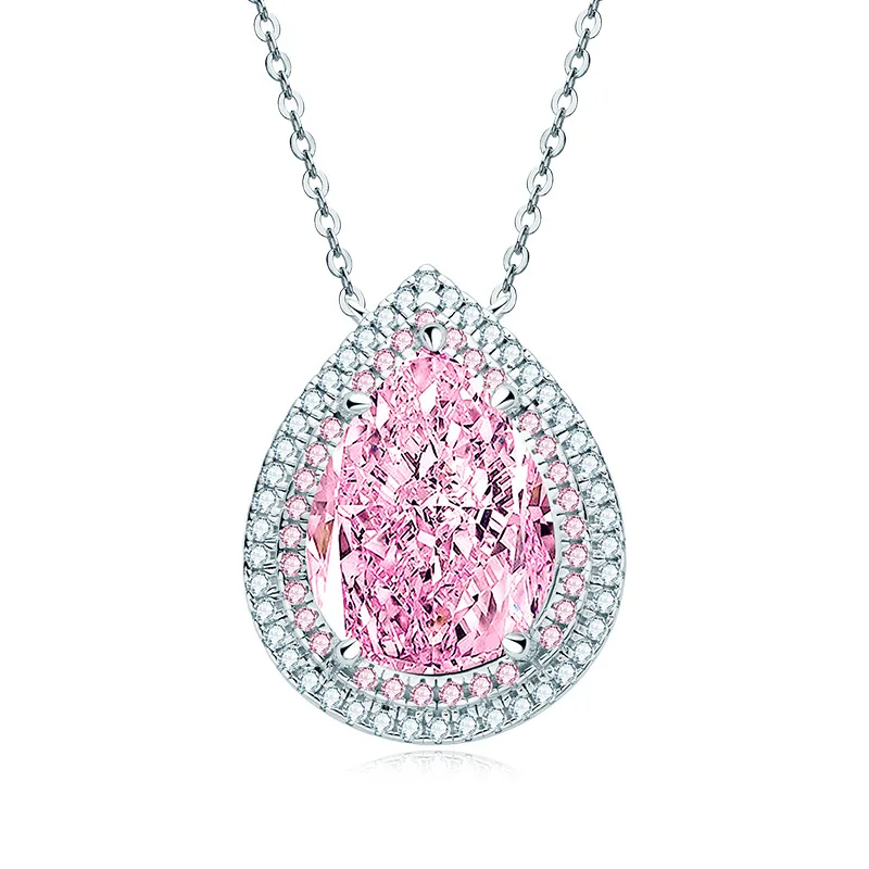 New Pink Lab Created Diamond Jewelry S925 Sterling Silver 12*16 Large Water Drop Women Pendant Necklace for Party Gift
New Pink Lab Created Diamond Jewelry S925 Sterling Silver 12*16 Large Water Drop Women Pendant Necklace for Party Gift