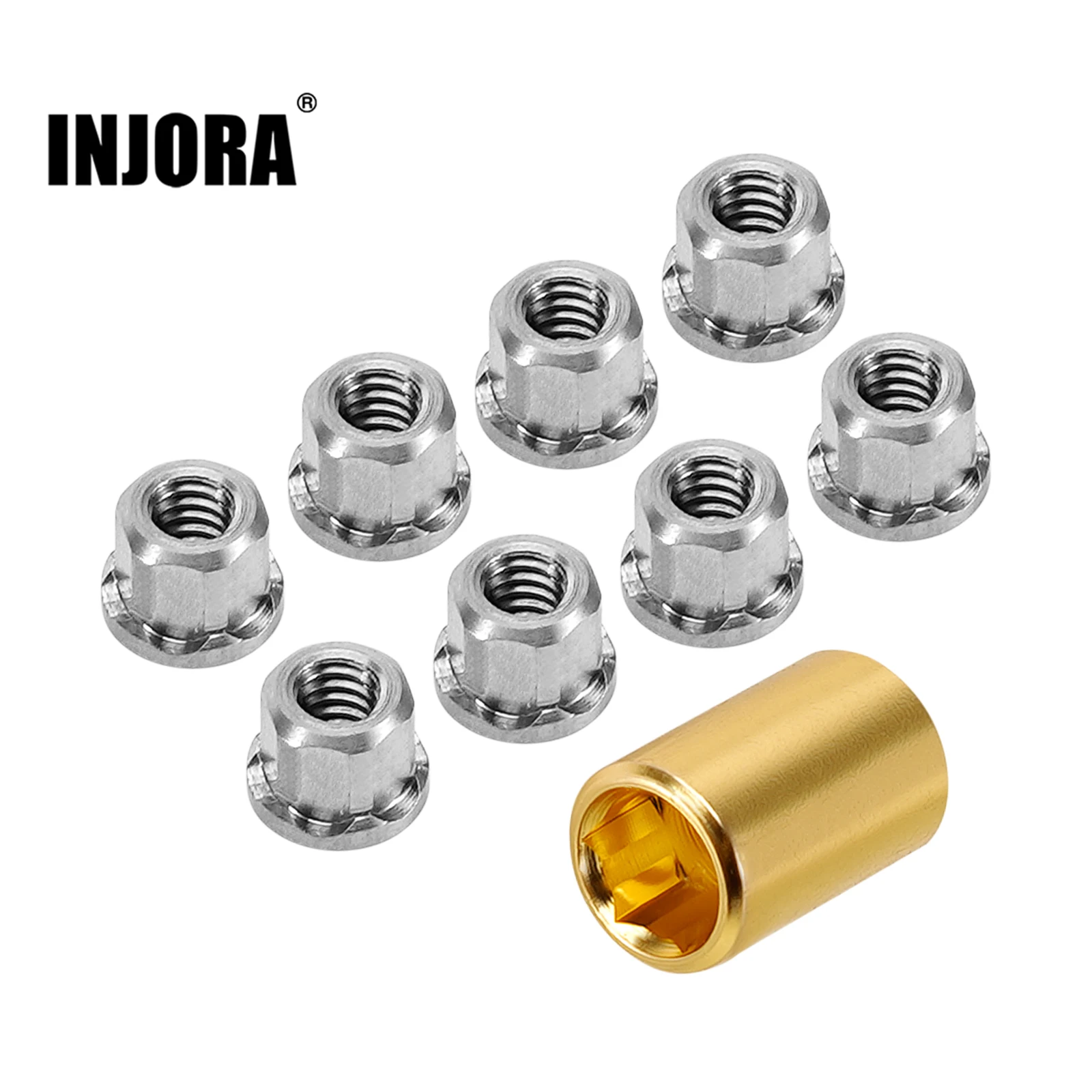 INJORA Custom M2 3.0 Stainless Steel Wheel Nuts for 1/30 Axial SCX30
INJORA Custom M2 3.0 Stainless Steel Wheel Nuts for 1/30 Axial SCX30