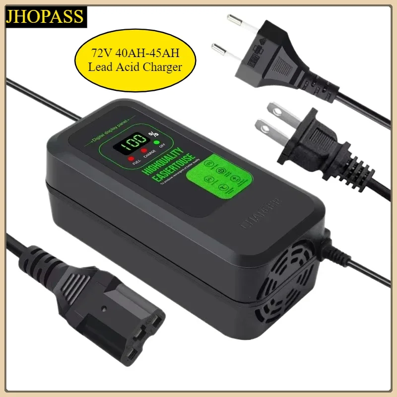 Smart 72V 40AH-45AH LCD Lead Acid GEL Battery Charger for Motorcycle E-bike Scooter AC110V to 220V with UK EU AU US adapter Plug
Smart 72V 40AH-45AH LCD Lead Acid GEL Battery Charger for Motorcycle E-bike Scooter AC110V to 220V with UK EU AU US adapter Plug